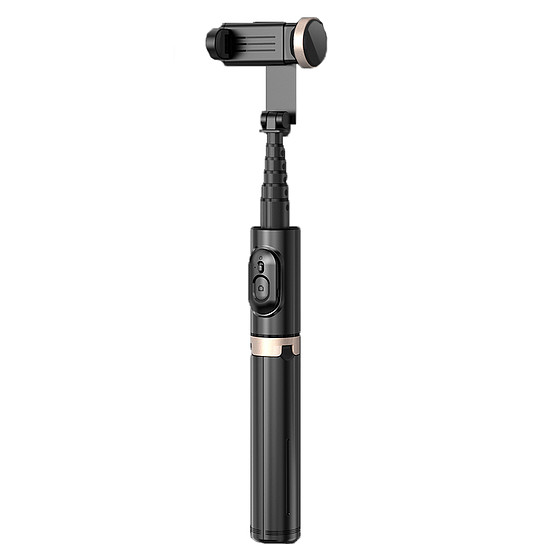 Techsuit - Selfie Stick (Q12) - Stabil állványtartó vezeték nélküli távirányítóval, 73 cm - Fekete (KF2313354)