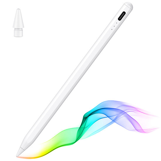 Techsuit - Stylus Pen (JA04) - Aktív, alumíniumötvözet, iPadhez, töltőkábellel - fehér (KF232695)