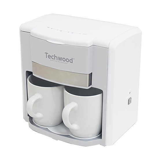 Techwood 2 csésze pour-over kávéfőző, fehér (TCA-202)