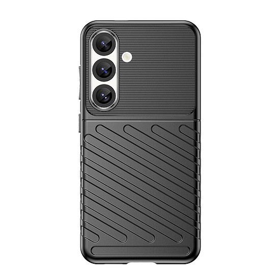 Thunder Case Samsung Galaxy S25 szilikon páncélozott tok fekete