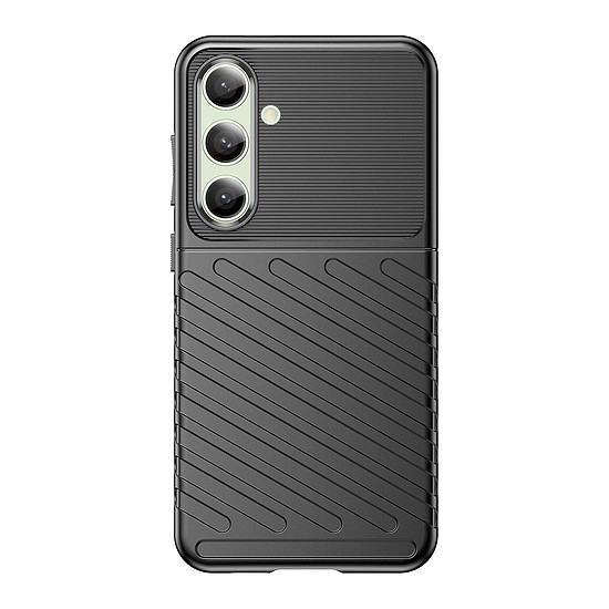 Thunder tok Samsung Galaxy S24 FE szilikon páncélozott tokhoz - fekete