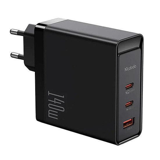 Töltő GaN 140W Mcdodo CH-2911, 2x USB-C, USB-A, fekete (CH-2911)