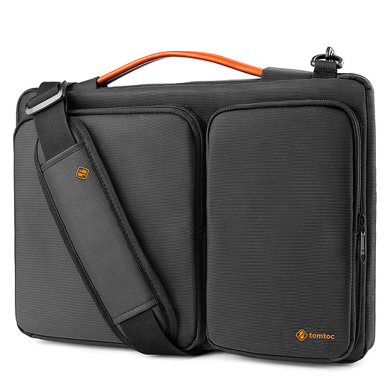 Tomtoc - Defender laptop táska (A42F2D1) - vállpánttal és kis kártyatartó zsebbel, 16" - fekete (KF2313595)