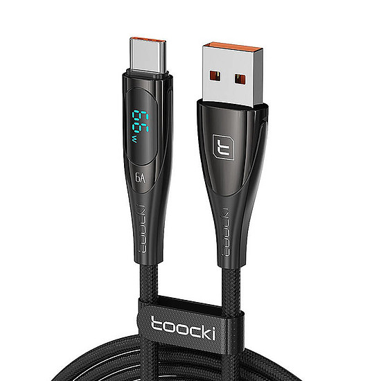 Toocki töltőkábel USB AC 1m 66W, fekete (TXCTXY2A01)
