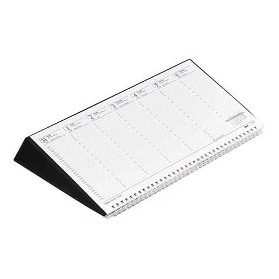 TopTimer kép nélküli asztali naptár 325 × 155 mm félórás beosztás fehér lap, fekvő háttal T050 fekete