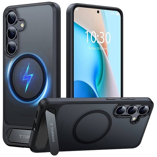 Torras Phone Case Pstand sorozat Samsung S25+ telefonhoz fekete (X00FX2224)