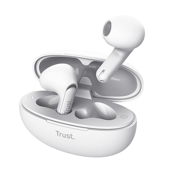 Trust Yavi - Bluetooth TWS vezeték nélküli fülhallgató töltőtokkal és ENC-vel fehér (25173)
