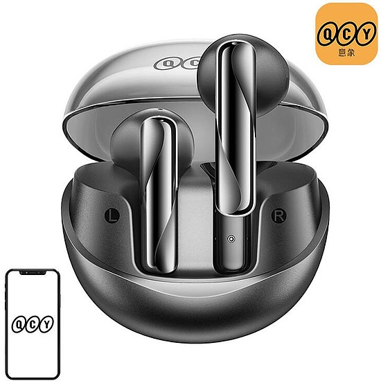 TWS QCY AilyBuds Clear T32 fejhallgató fekete (T32 black)