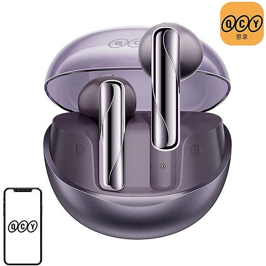 TWS QCY AilyBuds Clear T32 fejhallgató lila (T32 purple)