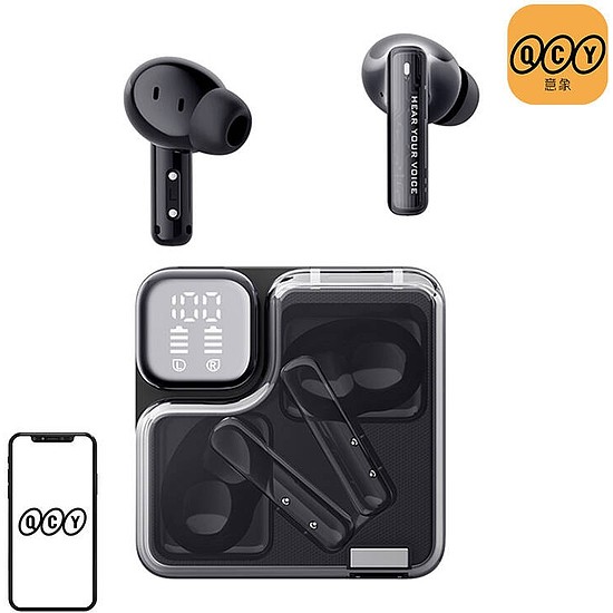 TWS QCY MeloBuds Neo T31 fejhallgató fekete (T31 black)