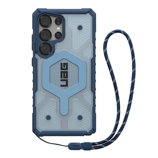 UAG Pathfinder átlátszó mágneses tok mágneses modullal és csuklópánttal Samsung Galaxy S25 Ultra 5G-hez, sötétkék