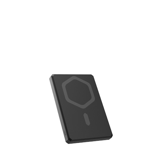 UAG Ultra Slim 5K 5000 mAh külső akkumulátor 10 W-os állvánnyal, MagSafe kompatibilis USB-C kábellel - fekete/szürke
