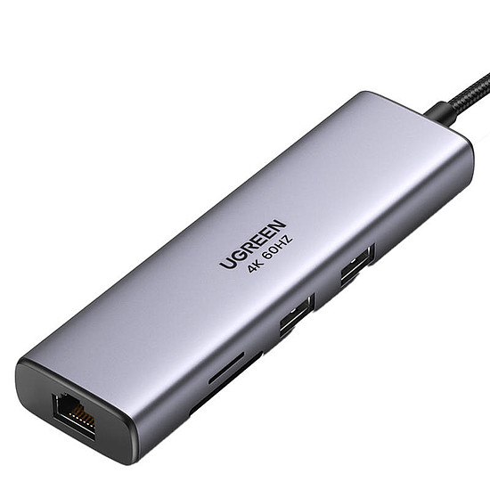 UGREEN adapter-elosztó, USB-C - 2x USB 3.0, HDMI, RJ45, SD/TF (90568)