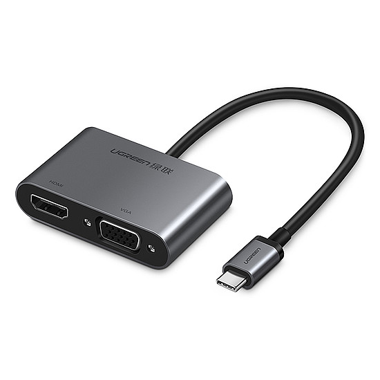 Ugreen CM162 50505 USB-C - HDMI / VGA / USB-A 3.0 / USB-C PD adapter - Szürke
