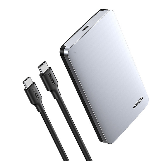 Ugreen CM300 70499 rekesz 2,5"-os SATA 3.0 6Gbps merevlemezhez - szürke + USB-C - USB-C kábel 0,5m