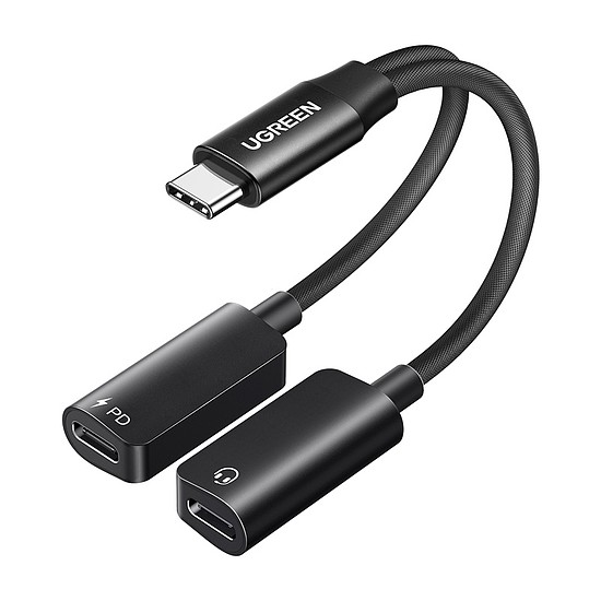 Ugreen CM821 hangkártya, USB-C 2x USB-C-re fekete (45800)