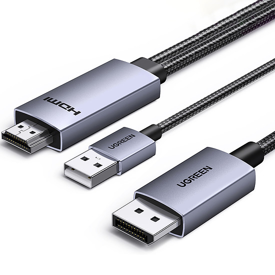 Ugreen HD169 HDMI - DisplayPort irányított kábel, 4K@60Hz, 2m - szürke