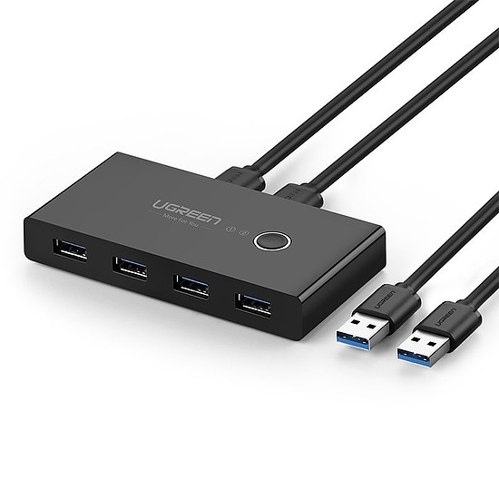 Ugreen kapcsolódoboz HUB switch 4x USB 3.2 Gen 1 USB elosztó két számítógéphez fekete (US216 30768)