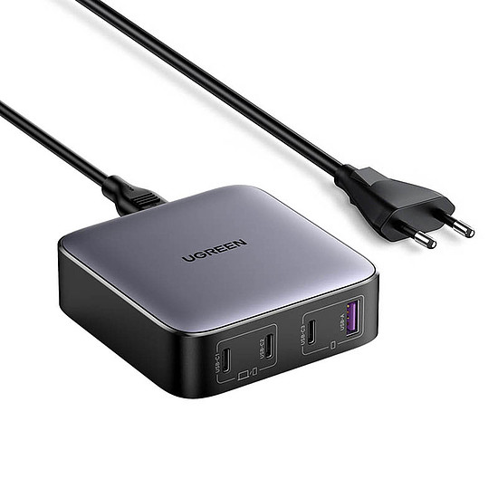 Ugreen Nexode gyors asztali töltő GaN 3xUSB-C / 1xUSB-A 100W szürke (CD328)
