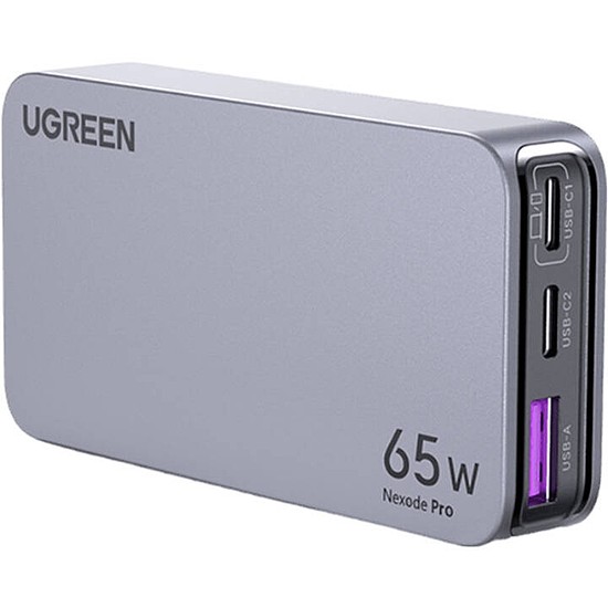 Ugreen Nexode Pro 65W lapos fali töltő, GaN, 2x USB-C + USB (25356)