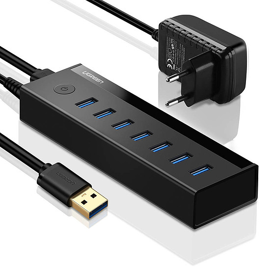 UGREEN US219 7 az 1-ben adapter, USB-elosztó 7x USB 3.0 szürke (40522)