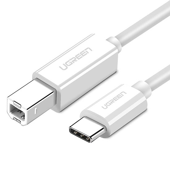UGREEN US241 CB USB 2.0 kábel nyomtatóhoz, 1,5m, fehér (40417)