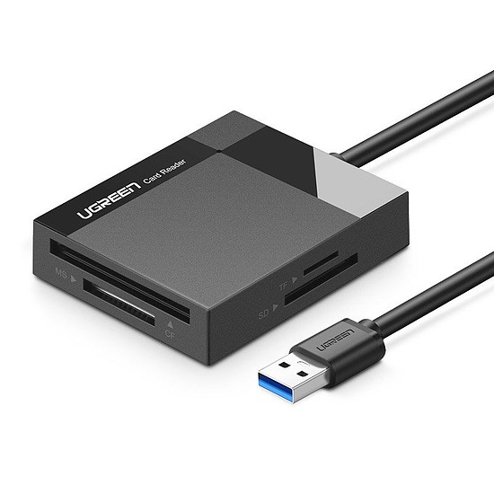 Ugreen USB 3.0 SD / micro SD / CF / MS memóriakártya-olvasó fekete (30231)