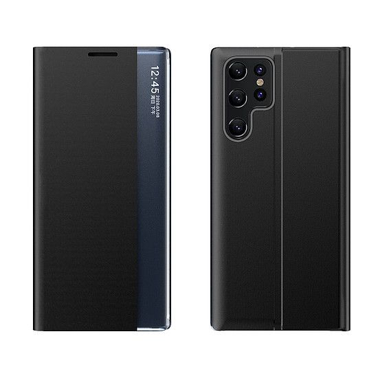 Új alvótok Samsung Galaxy S24 FE készülékhez kihajtható és állvánnyal - fekete