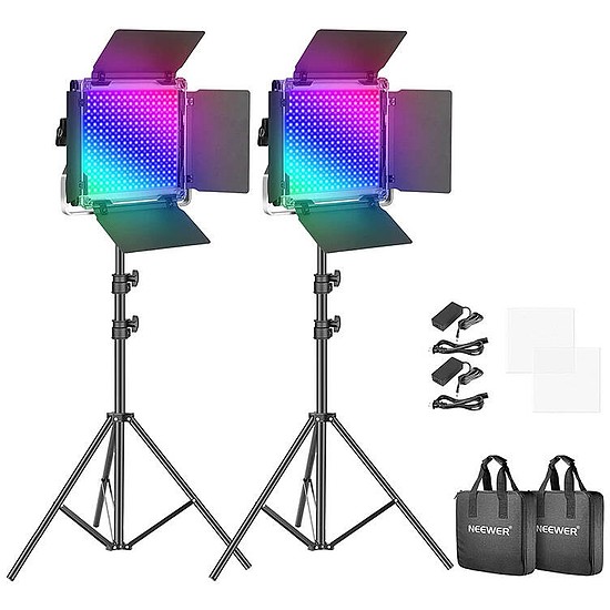 Újabb 660 PRO RGB LED stúdió szett, 2 db 50W 3200-5600K lámpa + állvány + kapu (B08M5SCZLT)
