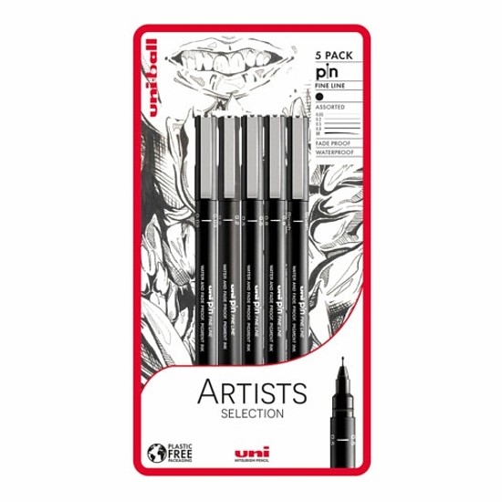 UNI PIN 5 darabos rajzmarker készlet "Artist Selection"