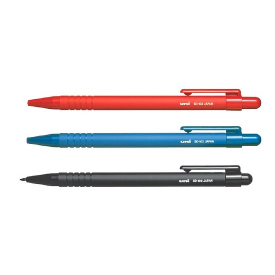 Uni SD-102 golyóstoll kék, műanyag, nyomógombos 0,3mm S-7L/megszűnő