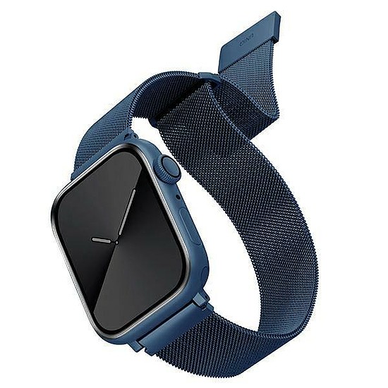 Uniq Case Dante Szíj Apple Watchhoz 1/2/3/4/5/6/7/8/9/SE/SE2 38/40/41mm Rozsdamentes acél kék/kobaltkék