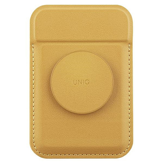 Uniq Flixa mágneses kártyatartó állvánnyal, sárga/kanári sárga, MagSafe