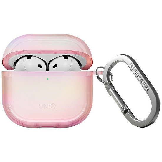 Uniq Iridescia AirPods 4 fültok - holografikus rózsaszín