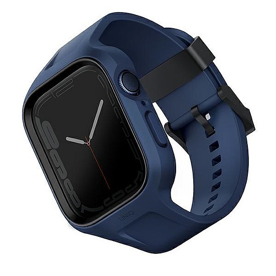 Uniq Monos 2 az 1-ben szett szíj + tok Apple Watch 45 / 44 mm-hez - kék