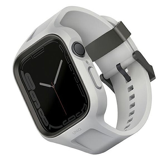 Uniq Monos 2 az 1-ben szett szíj + tok Apple Watch 45 / 44 mm-hez - szürke