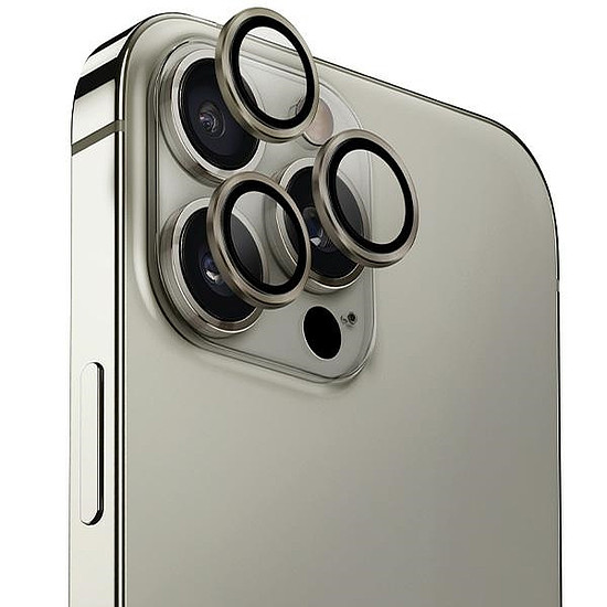 Uniq Optix alumínium kameralencse-védő iPhone 16 Pro / 16 Pro Max készülékhez applikátorral - titán