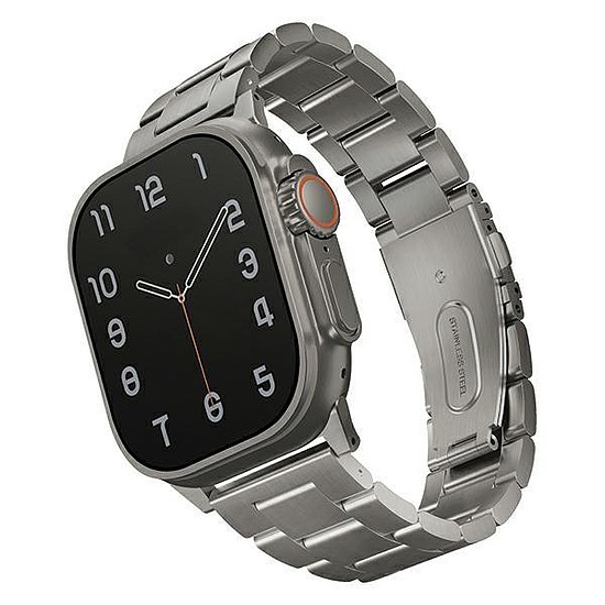 Uniq Osta szíjas tok Apple Watch 42/44/45/ 49mm Series 1/2/3/4/5/6/7/8/SE/SE2/Ultra Stainless Steel Silver/Titanium Silver