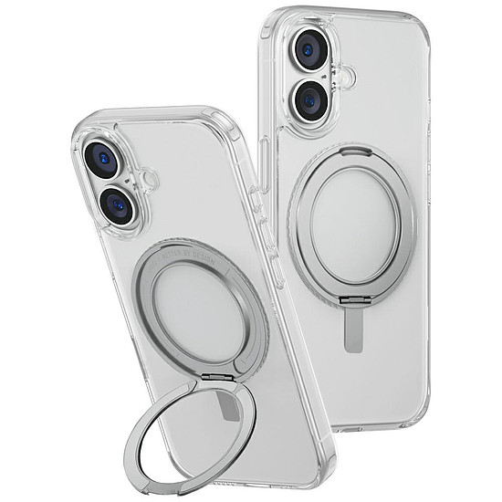 Uniq Swivix 360 fokban forgatható, kihajtható tok iPhone 16 Plushoz - átlátszó
