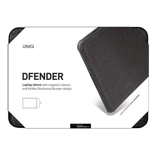 UNIQ tok Dfender laptop tok, 16" csarny/szénfekete