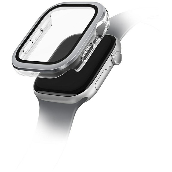 Uniq Voute edzett üveg tok Apple Watch 10 46 mm-hez - ezüst