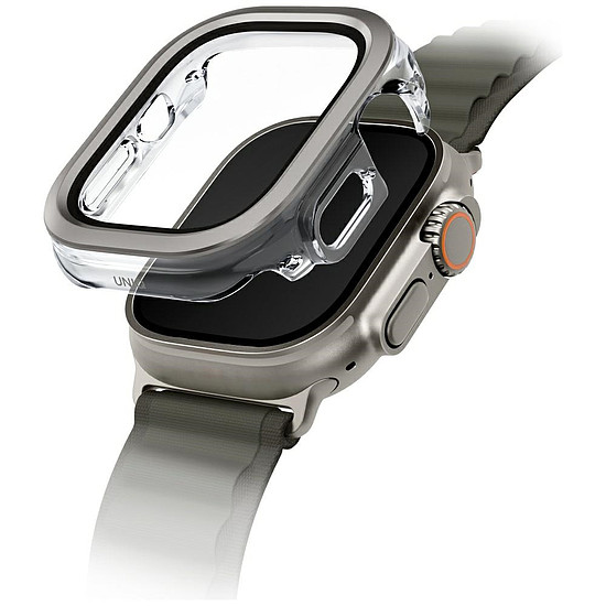 Uniq Voute edzett üveg tok Apple Watch Ultra 49 mm-hez - ezüst