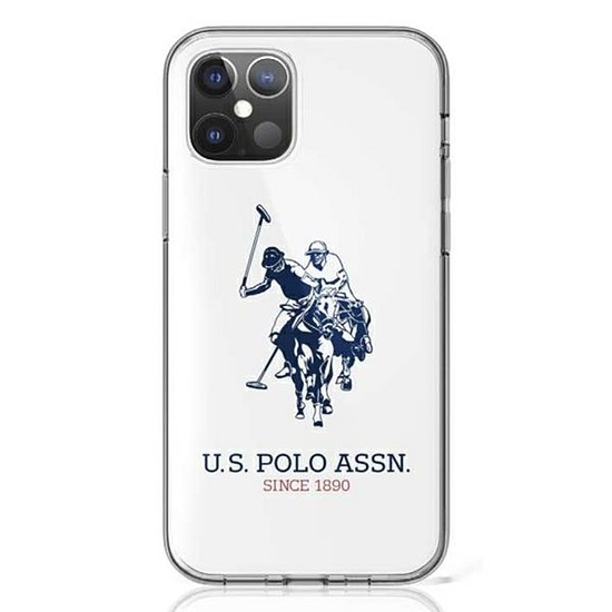 US Polo Assn Big Double Horse logó - Etui iPhone 12 / iPhone 12 Pro (USHCP12MTPUHRWH)