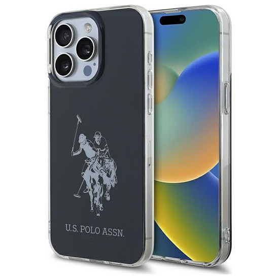 US Polo USHCP15XTPUHRBK iPhone 15 Pro Max 6.7" fekete/fekete fényes nagy logóval