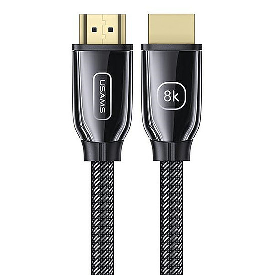 USAMS US-SJ497 - HDMI - HDMI 2.1 2 m-es kábel 8K 60 Hz / 4K 120 Hz támogatással fekete (SJ497HD01)
