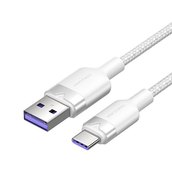 USB 2.0 A - USB-C 6A Vention CTOWH 2M kábel (fehér)