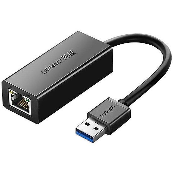 USB 3.0-RJ45 hálózati adapter Ugreen CR111, Gigabit Ethernet fekete (20256B)