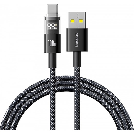 USB-A - USB-C kábel Baseus Display 2, 100W, 5A, 1m, fekete P10382701121-00