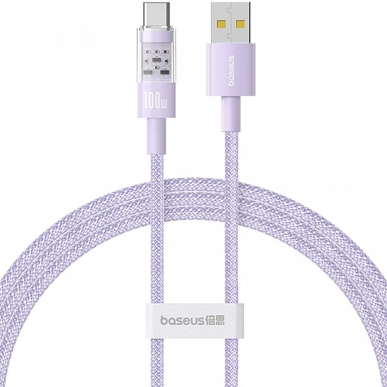 USB-A - USB-C kábel Baseus Gem, 100W, 5A, 1m, lila P10373002511-00