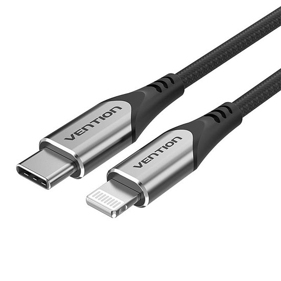USB-C a Lightning töltőkábelhez, PD 3A, 1,5 m, fekete (TACHG)